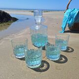 Vintage whiskey decanter and glasses