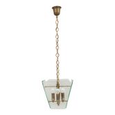 Lampe à suspension Fontana Arte par Pietro Chiesa en verre et laiton Italie 1940