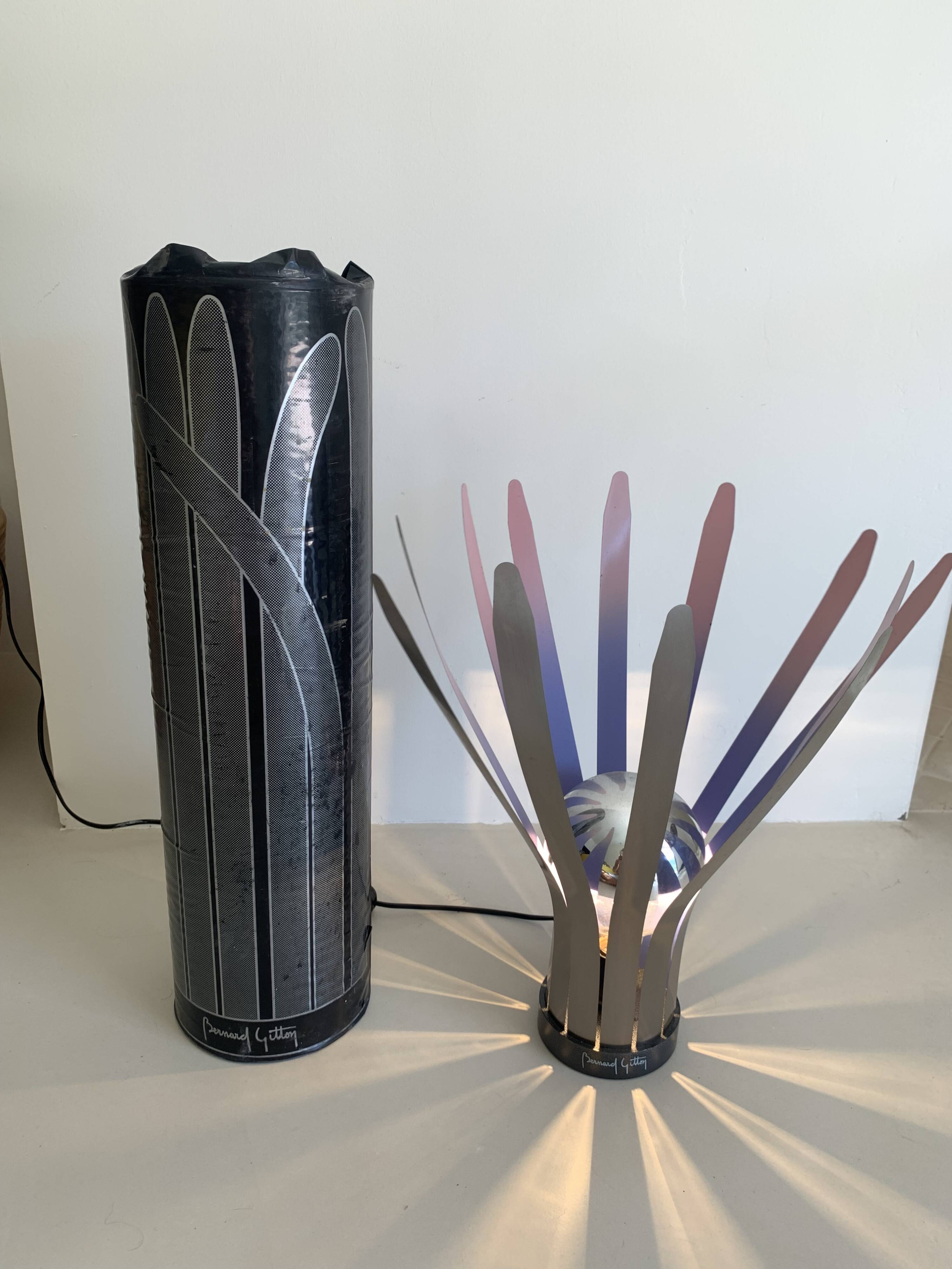 Vintage lamp 1980 "Flower" by Bernard Gitton - 44 cm