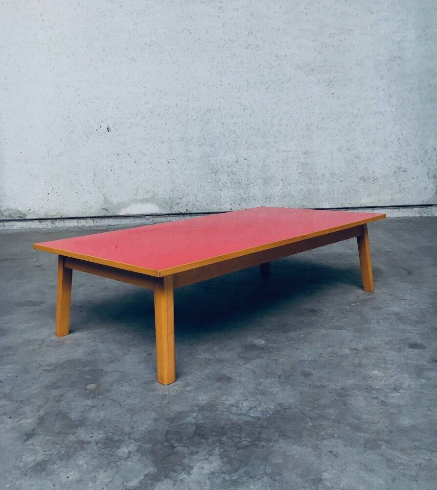Mid-Century Red Coffee Table, Belgium, 1950s
