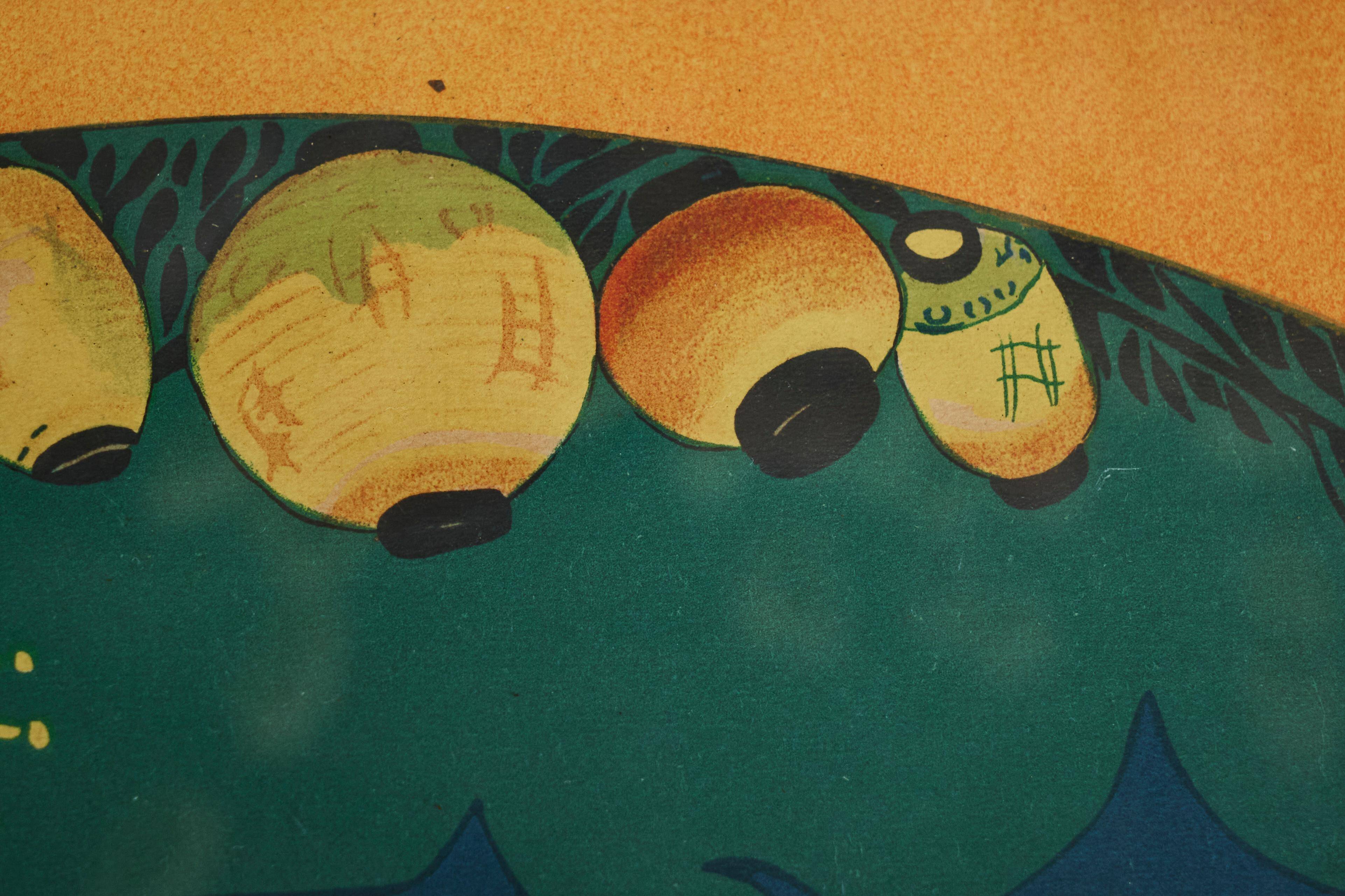 Art Deco Japanese-themed wooden and glass plateau, 1940s.