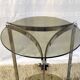 Side table metal chrome and smoked glass, 70s-80s