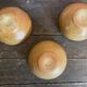 Set of 3 Vintage Beige Stoneware Ashtrays Made in France