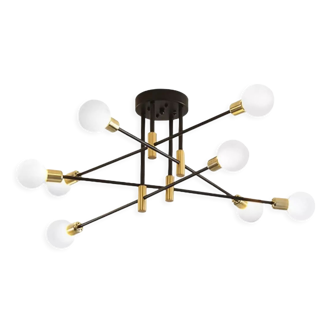 Lustre lumière métallique mixte, lampe suspendue, plafonnier, lumière