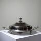 Rare vintage oriental covered serving dish in silver-plated metal, mid-20th century.