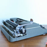 Japy grey-green typewriter with crate