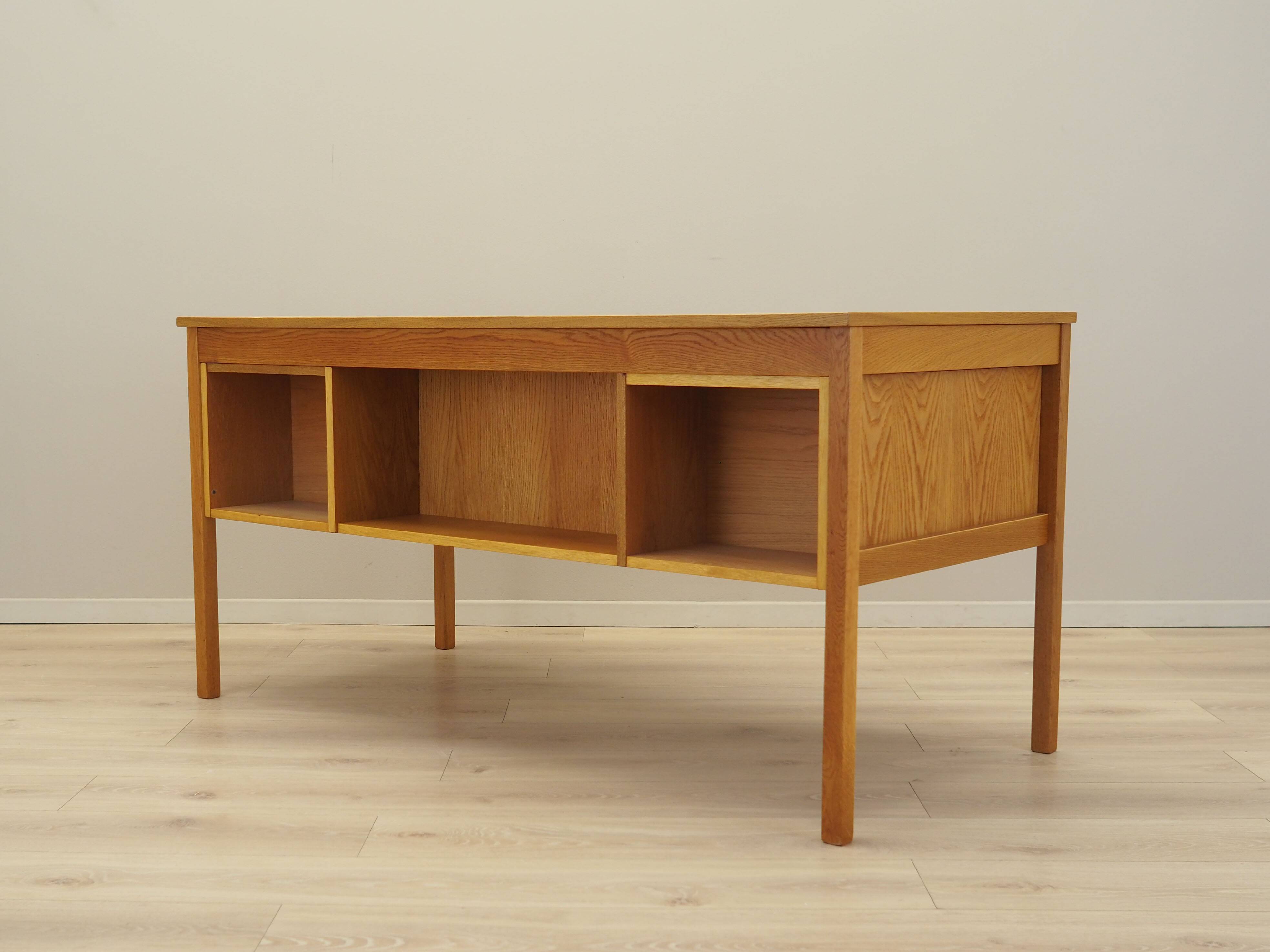 Ash wood desk, Danish design, 1970s, manufacturer: Domino Møbler