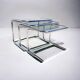 Vintage nesting coffee tables in chrome and smoked glass