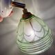 Vintage art deco tulip wall lamp in green and gold glass
