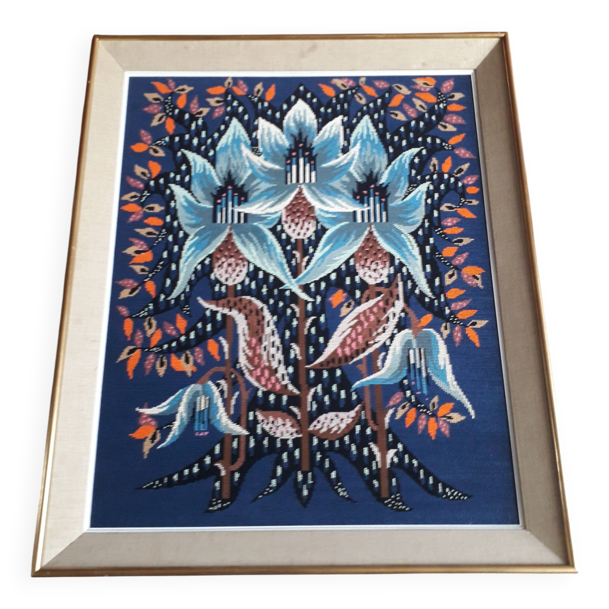 Vintage Framed Wall Tapestry