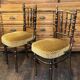 2 velvet seated bistro chairs