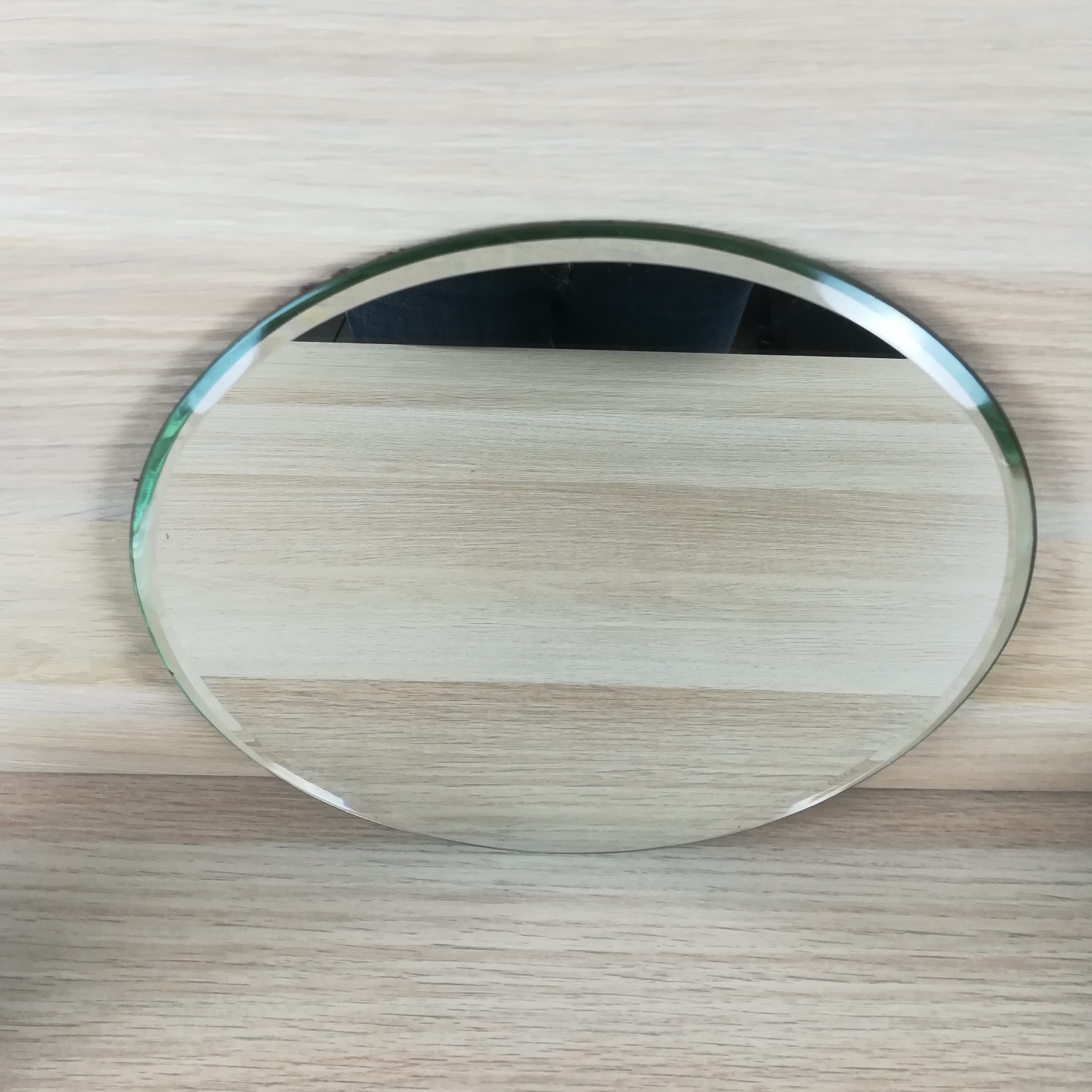 Mirror beveled round top