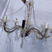 4 vintage crystal chandelier pendants