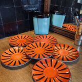 6 sub cups Digoin Sarreguemines