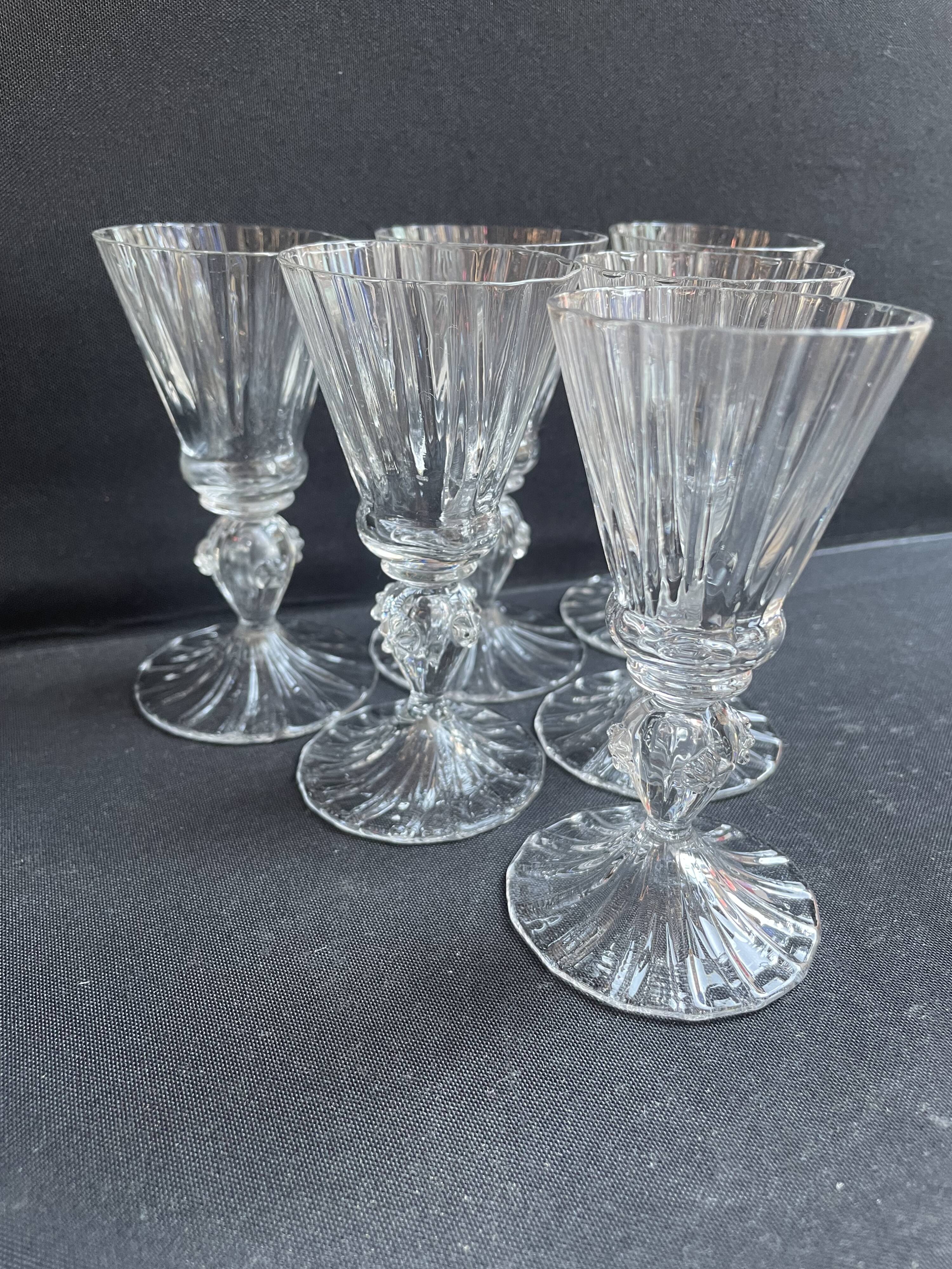 6 Daum Florentine service glasses – late 19th century