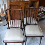 4 chairs Charles Ramos 60s solid beech