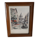 Tableau ancien de Paris signé Franz Herbelot