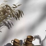 Vintage 1970s stoneware coffee cups and saucers