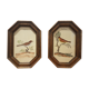 Paire de cadres ornithologie art déco