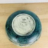 Round blue ceramic dish signed Arol Norway