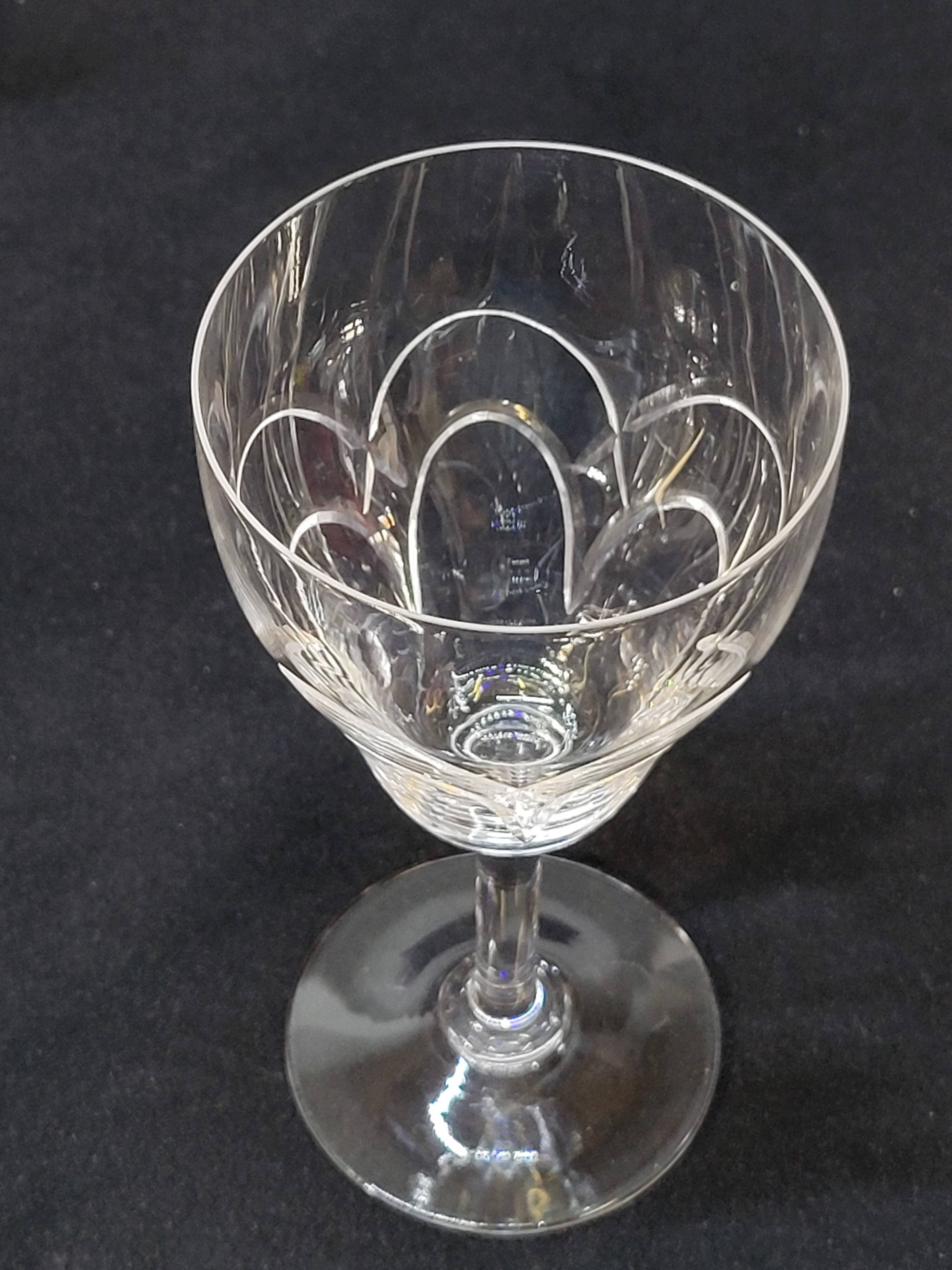 10 antique art deco saint louis / baccarat cut crystal water glasses