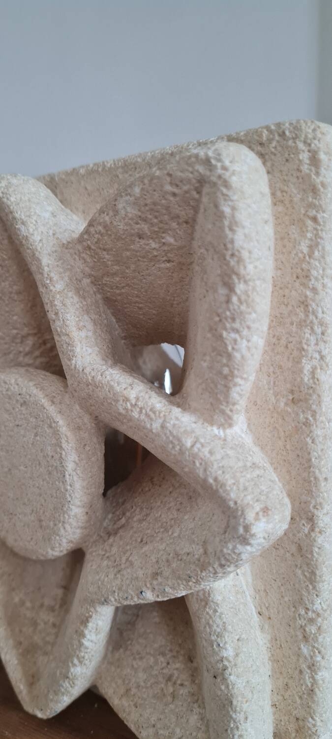 Vintage stone table lamp by Albert Tormos