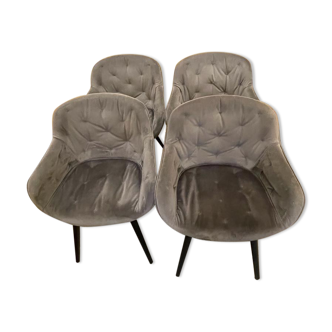 Set of 4 chairs Calligaris Igloo ash grey