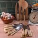 Set of 25 horn and stainless steel knives