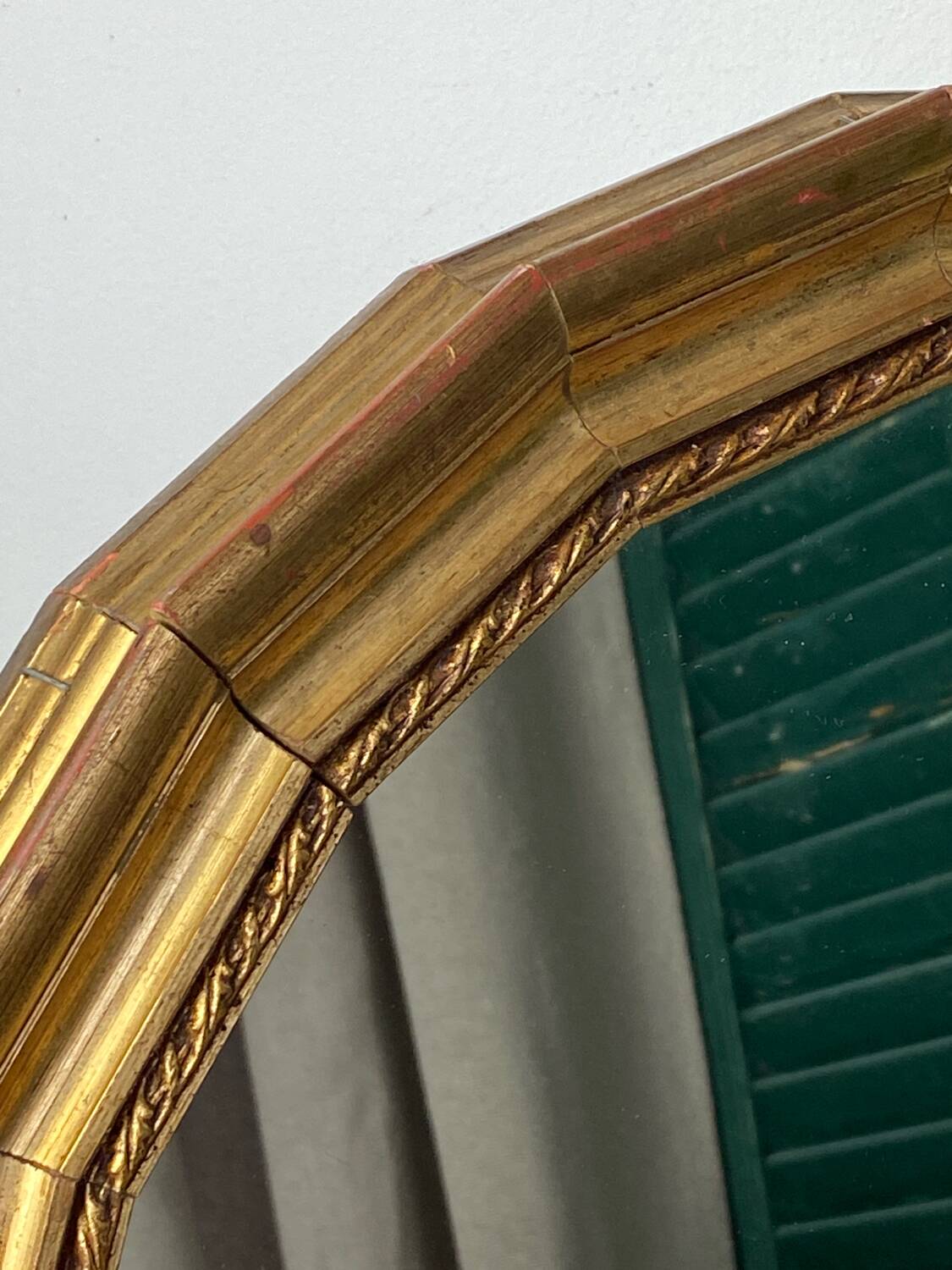 Miroir rond vintage en bois