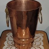 Umbrella door or hammered copper cane holder Lecellier Villedieu