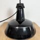Industrial Black Enamel Factory Lamp with Cast Iron Top, 1950s