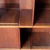 Gianfranco Frattini for Bernini italian wood leather swivel bookcase 1960s