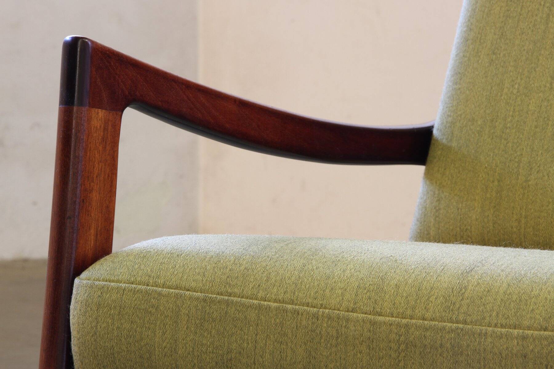 Fauteuil lounge Senator vintage en acajou, signé Ole Wanscher pour Cado, années 1960