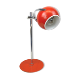 1960 - Italian orange eyeball desk lamp - adjustable globe