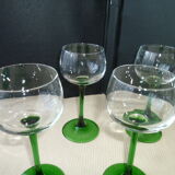 Set de 4 verres à vin d'Alsace en verre uni