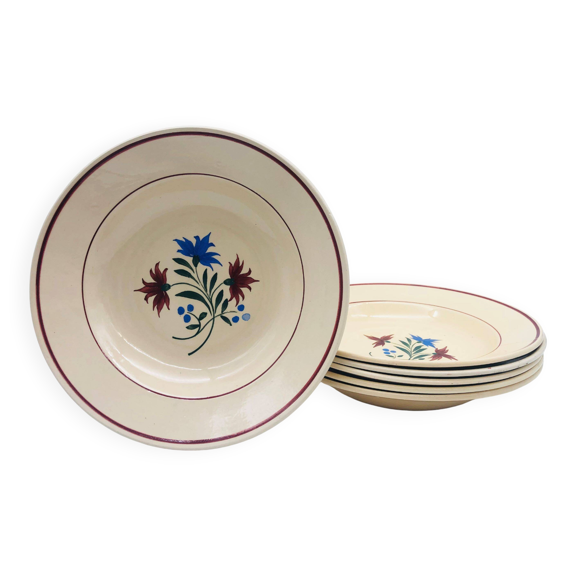 6 K&G Lunéville Soup Plates, "Denise" Model