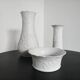 Set of 3 biscuit porcelain vases mid-century Manfred Frey Kaiser