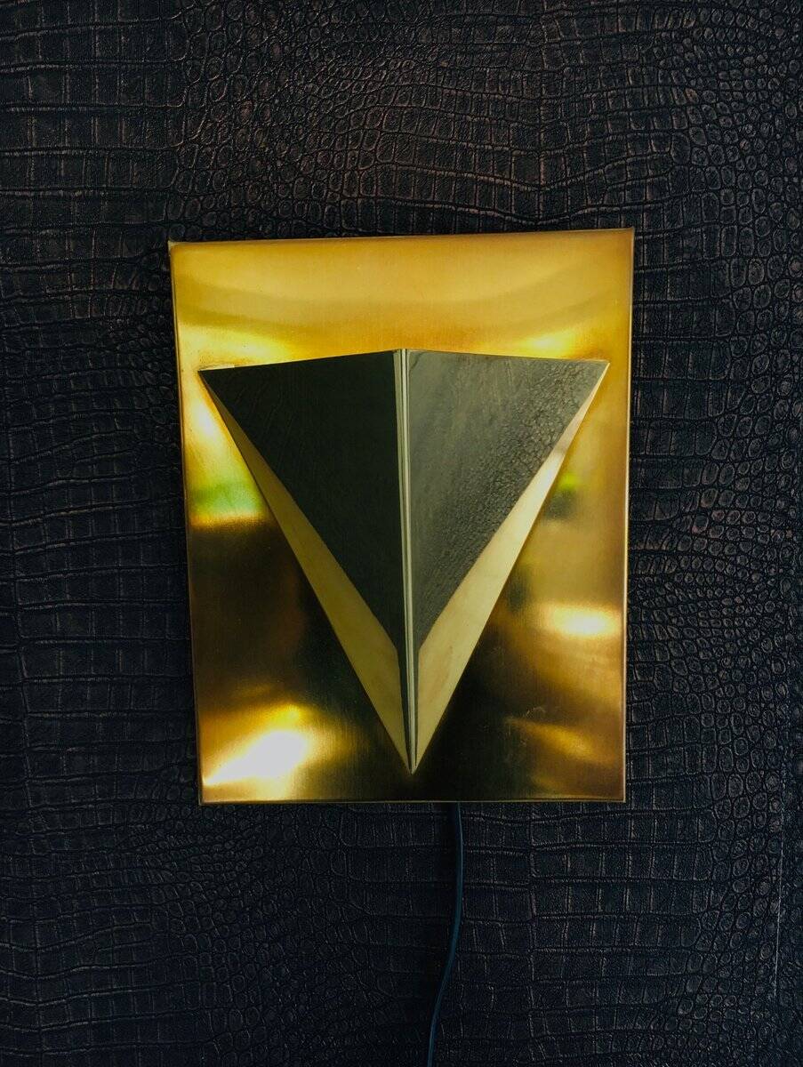 Postmodern Brass Wall Lamp Sconce from Liro, Belgium, 1980s