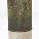Antique Weathered Folk Art Painted Pedestal with Peacock