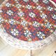 Rattan table and its small bench