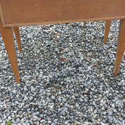 Vintage pair of bedside tables from the 1950s in sycamore and a mirror.