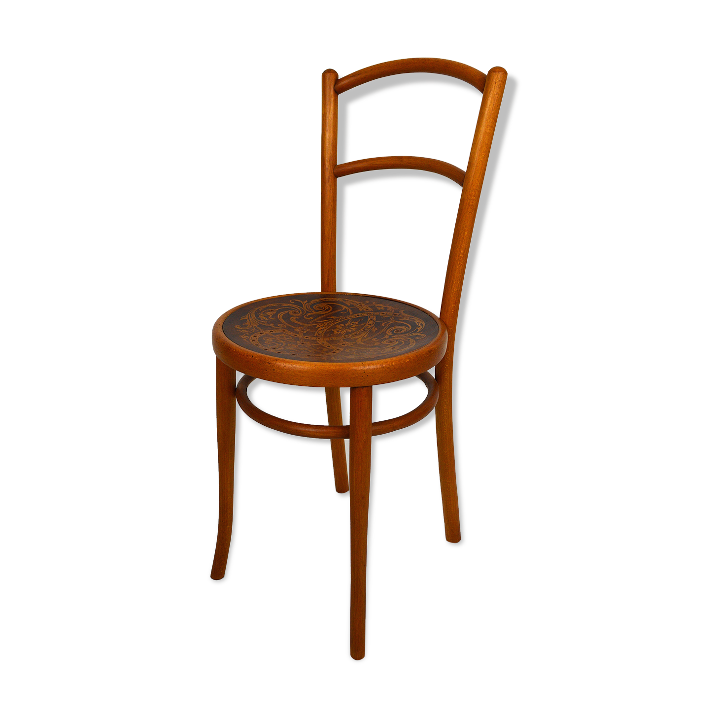 J&J Kohn bistro chair with decorated seat