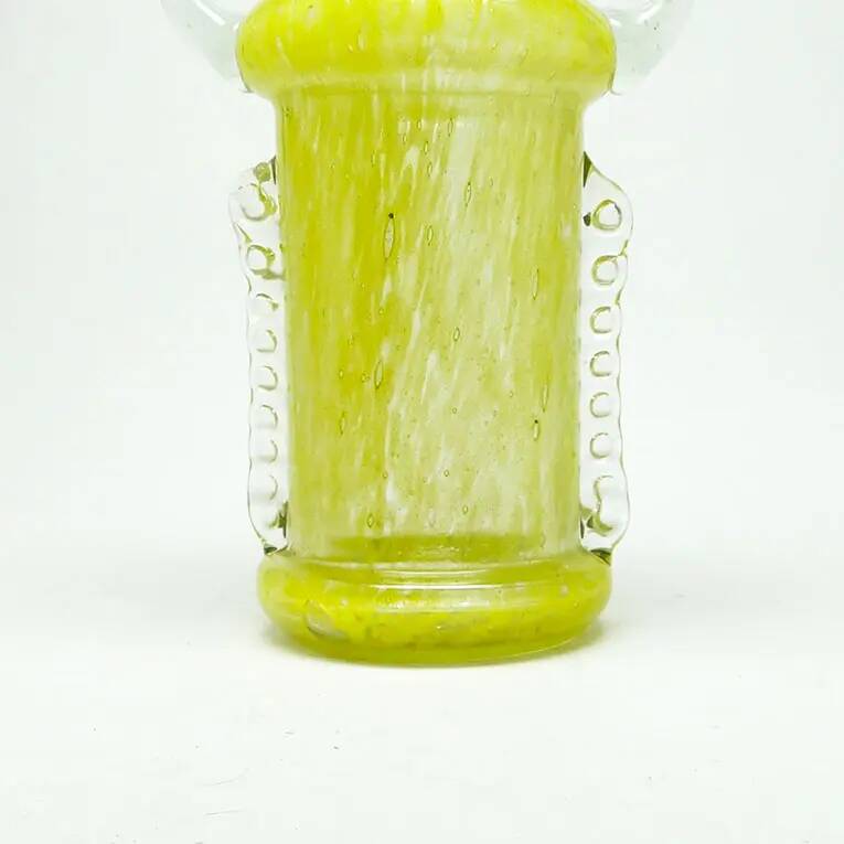 Vase postmoderne, verre jaune, Pologne, années 1970