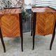 Old pair of large bedside tables in rosewood marquetry Louis XV Style