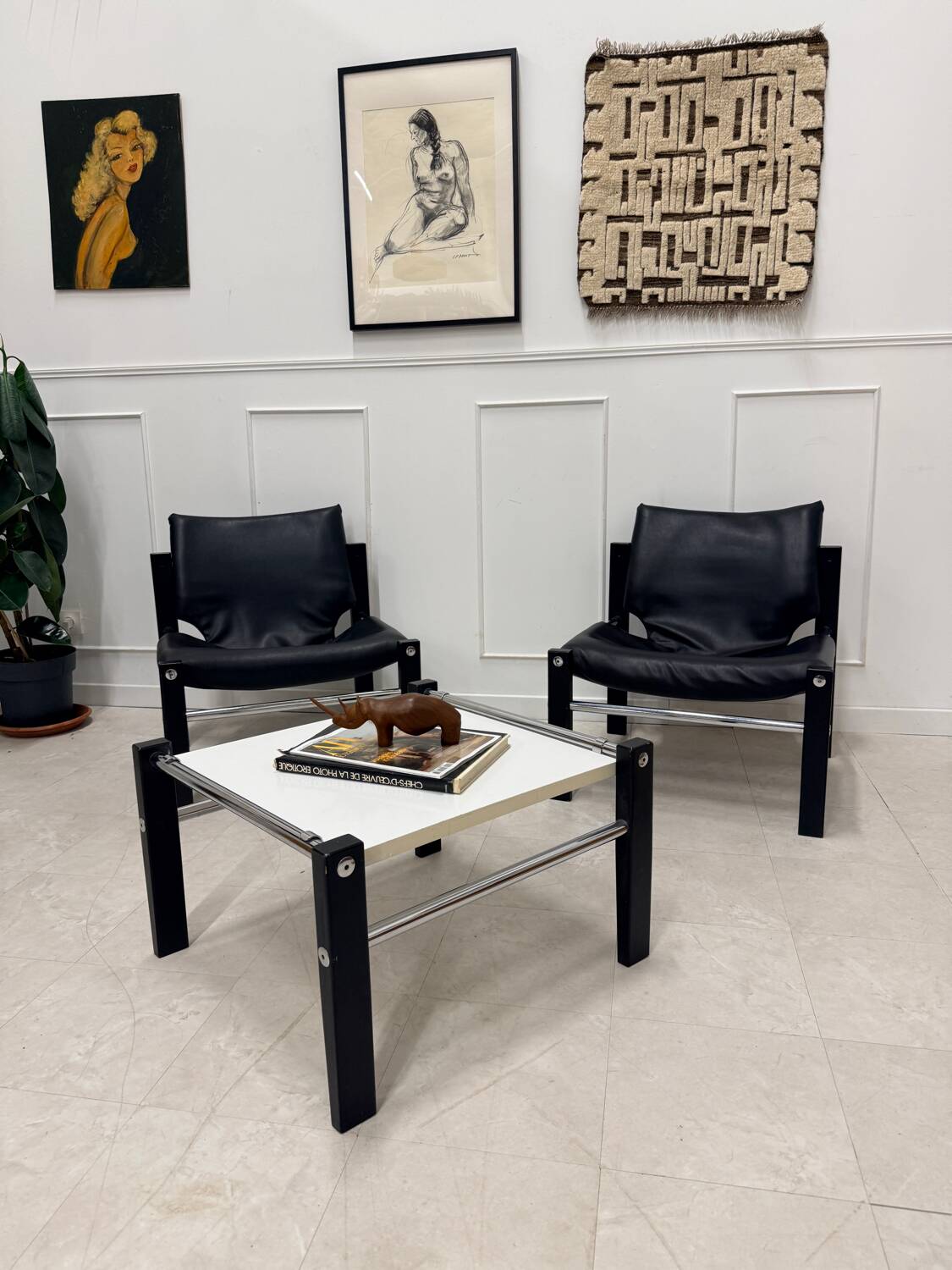 Paire de fauteuils + table ARKANA Maurice Burke