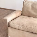 Canapé design 620 en suédine beige par Dieter Rams pour Vitsœ – Mid-Century