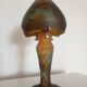Homelamp "champignon" Polychrome glass, lake-themed decoration, dragonfly