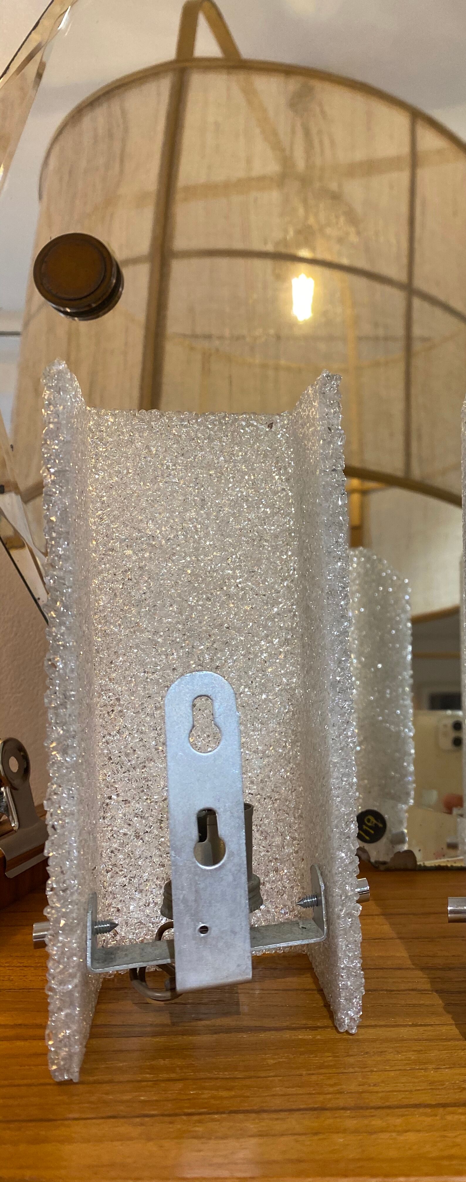 Pair of plexiglas sconces