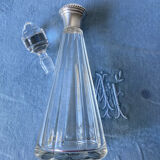 Art Deco crystal and sterling silver carafe