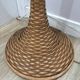 Italian Rattan Floor Lamp — Tulip Shade, 1970s